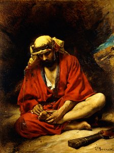 Ein Araber, der sich einen Dorn aus dem Fuß zieht von Leon Joseph Florentin Bonnat