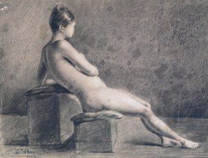 Modell im Profil, um 1853-1922 von Leon Joseph Florentin Bonnat