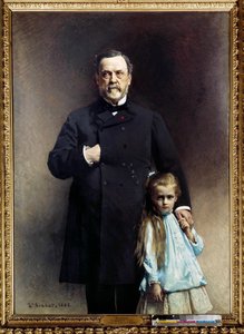 Porträt des französischen Arztes Louis Pasteur (1822-1895) mit seiner Enkelin Camille Vallery Radot von Leon Joseph Florentin Bonnat
