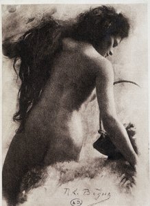 Skizze (weiblicher Rücken) von Le Bègue in Die Prozesse der Kunst in der Fotografie von Demachy und Puyo, Fotoclub von Paris, Paris 1906 von Leon Lebegue