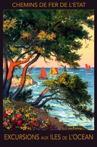 Ausflüge zu den Inseln des Atlantischen Ozeans, Noirmoutier, frühes 20. Jahrhundert (Plakat) von Leon Printemps