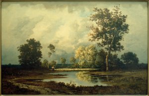 Landschaft mit Tümpel von Leon Richet