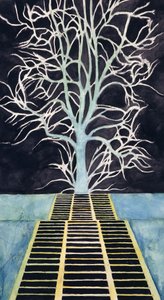 Der Baum oben an der Treppe von Leon Spilliaert