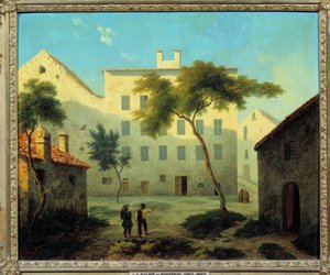 Ansicht des Geburtshauses von Napoleon Bonaparte (1769-1821) in Ajaccio auf Korsika von Leonard Alexis Dalige de Fontenay