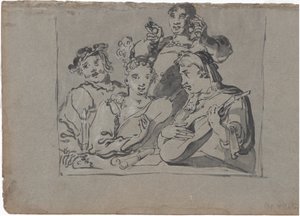 Ein Quartett von Sängern, Lautenspielern und Glockenringern, die in einer Taverne bei Kerzenlicht spielen, 1620-1628