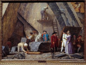 Der Abbau von Saint-Anne-Marmor aus einem Steinbruch