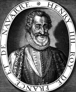 Henri IV (1553-1610) französischer König von 1589-1610, Gravur von Leonard Gaultier und N. de Mathoniere von Leonard Gaultier