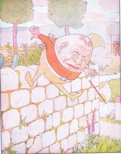 Humpty Dumpty hatte einen großen Sturz (Farblithografie) von Leonard Leslie Brooke