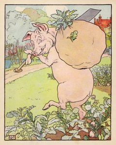 Illustration für Die drei kleinen Schweinchen von Leonard Leslie Brooke