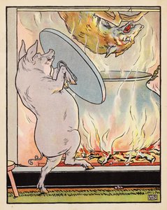 Illustration für Die drei kleinen Schweinchen von Leonard Leslie Brooke