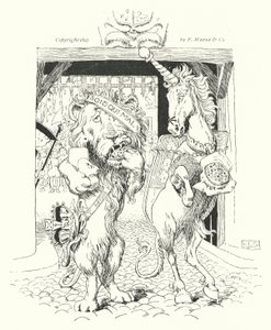 Der Löwe und das Einhorn kämpften um die Krone (Gravur)
