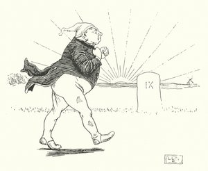 Es war ein Mann, und er hatte nichts, und Räuber kamen, um ihn zu berauben (Gravur)