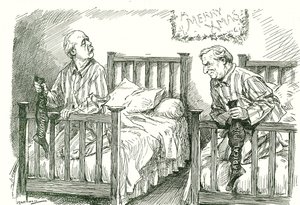 Arthur Balfour, Konservativer, und Herbert Asquith, Liberaler, mit ihren Weihnachtsstrümpfen. Bei den Parlamentswahlen im Dezember 1910 hatte keiner eine absolute Mehrheit. Asquith konnte eine Regierung in Koalition mit der Irish National Party bilden. Leo von Leonard Raven Hill