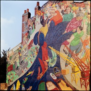 Volksfluss-Wandbild, Creek Road, Greenwich, Greater London Authority, UK