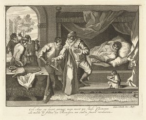 Affe auf seinem Krankenbett (Serientitel: Affenspiel in der Welt) von Leonard Schenk (possibly)