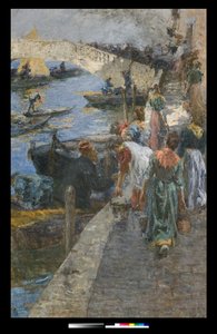 Feuer in Chioggia von Leonardo Bazzaro