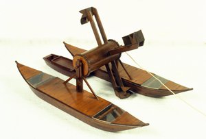 Lagunenbagger, Modell nach einer Zeichnung von Leonardo da Vinci (1452 - 1519). Museum für Wissenschaft und Technologie, Mailand.
