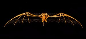 Modell des Gleiters von Leonardo da Vinci - Museum für Wissenschaft und Technik von Leonardo da Vinci, in Mailand. von Leonardo da (after) Vinci