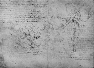 Allegorien von Freude und Schmerz und von Neid, ca. 1480, 1945 von Leonardo da Vinci