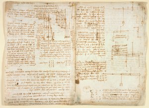 Notizen und Diagramme zur Mechanik, aus 