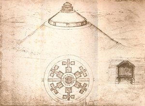 Entwurf für ein Mausoleum von Leonardo da Vinci