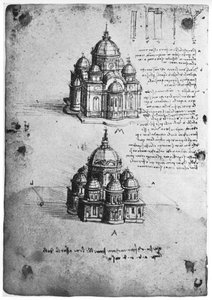 Entwürfe für eine zentrale Kirche, ca. 1488-1490