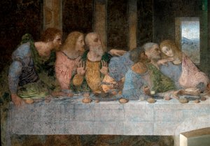 Detail von Das Abendmahl (Il Cenacolo) von Leonardo da Vinci