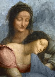 Detail der Jungfrau und St. Anna aus Die Jungfrau und das Kind mit St. Anna (Detail)