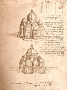 Zeichnung von Kirchen, um 1472-1519 von Leonardo da Vinci