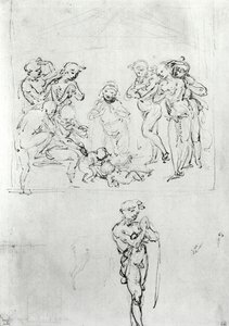 Figurstudien für die Anbetung der Könige, ca. 1481