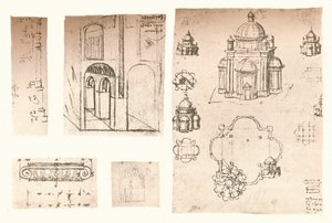 Fünf architektonische Zeichnungen, um 1472-1519, 1883