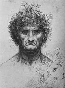 Vollansicht eines alten Mannes mit einem Kranz, ca. 1480, 1945 von Leonardo da Vinci