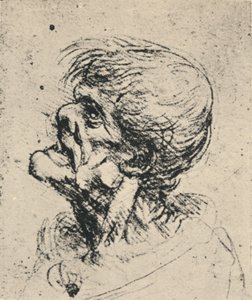 Groteskes Profil nach links, um 1480, 1945 von Leonardo da Vinci