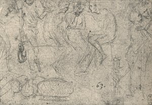 Gruppe von Figuren im Gespräch, ca. 1480, 1945 von Leonardo da Vinci
