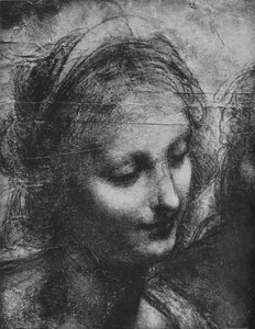 Kopf der Jungfrau - Jungfrau und Kind mit der hl. Anna und dem kleinen hl. Johannes, ca. 1480