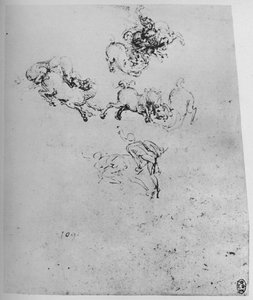 Pferde und Reiter im Kampf, ca. 1480 von Leonardo da Vinci
