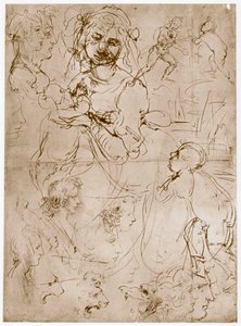 Kniende Madonna mit dem Kind und St. Johannes von Leonardo da Vinci