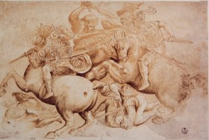Leonardo da Vinci (Leonardo da Vinci) (1452 - 1519): Kopie der Schlacht von Anghiari (29. Juni)