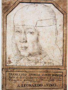 Leonardo da Vinci (1452-1519): Porträt von Francesco Sforza (1491-1512), Sohn von Gian Galeazzo Maria Sforza (1469-1494), Herzog von Mailand von Leonardo da Vinci