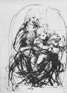Madonna und Kind mit einer Katze, 1478-1481 von Leonardo da Vinci