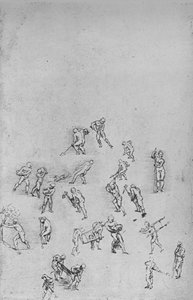Männer graben, tragen Erde usw. von Leonardo da Vinci
