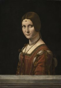 Porträt einer unbekannten Frau, genannt La Belle Ferronnière, 1490-1496 von Leonardo da Vinci
