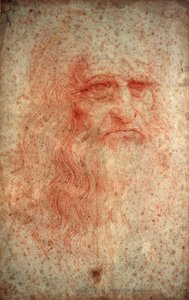 Selbstporträt von Leonardo da Vinci, italienischer Maler, Bildhauer, Ingenieur und Architekt, um 1513 von Leonardo da Vinci