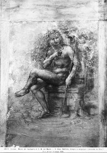 Johannes der Täufer (Kreide auf Papier) von Leonardo da Vinci
