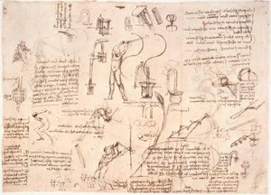 Studien zum Wasserfluss in Rohren von Leonardo da Vinci