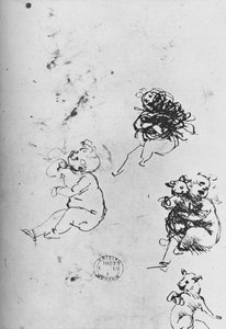 Studien von Kindern und Katzen, 1478-1481, 1945 von Leonardo da Vinci