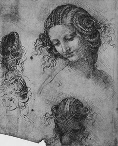 Studien eines Frauenkopfes und einer Frisur, c1480 von Leonardo da Vinci