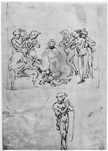 Studie zur Anbetung der Könige, ca. 1481, 1954 von Leonardo da Vinci