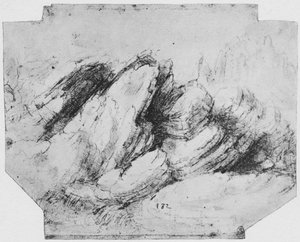 Studie von Felsformationen, um 1480 von Leonardo da Vinci