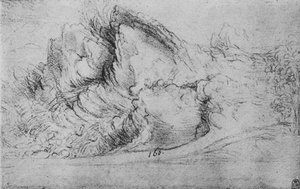 Studie von Felsformationen, ca. 1480, 1945 von Leonardo da Vinci